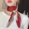 Fashion Small Square Scarf Female Thin Section Commuter Neckerchief Solid Colour Silk Scarf Accessories Female