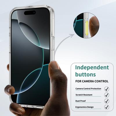 Для iPhone 16 Pro Чехол Совместимый с MagSafe ТПУ+Акриловая Накладка на Телефон с Кнопкой Управления Камерой