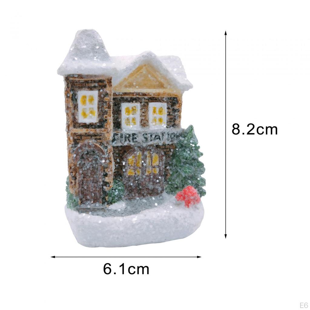 Christmas Lighted Snow House Glowing Multifunctional Desktop Table Centerpieces Statue for