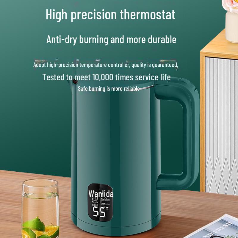 Умный электрический чайник объемом 2 л с изоляцией, автоматическим отключением и контролем температуры