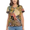 Gustav Klimt T Shirt The Kiss Hip Hop T-Shirts Women V Neck Basic Tops 2024 Beach Short Sleeve Pattern Clothes