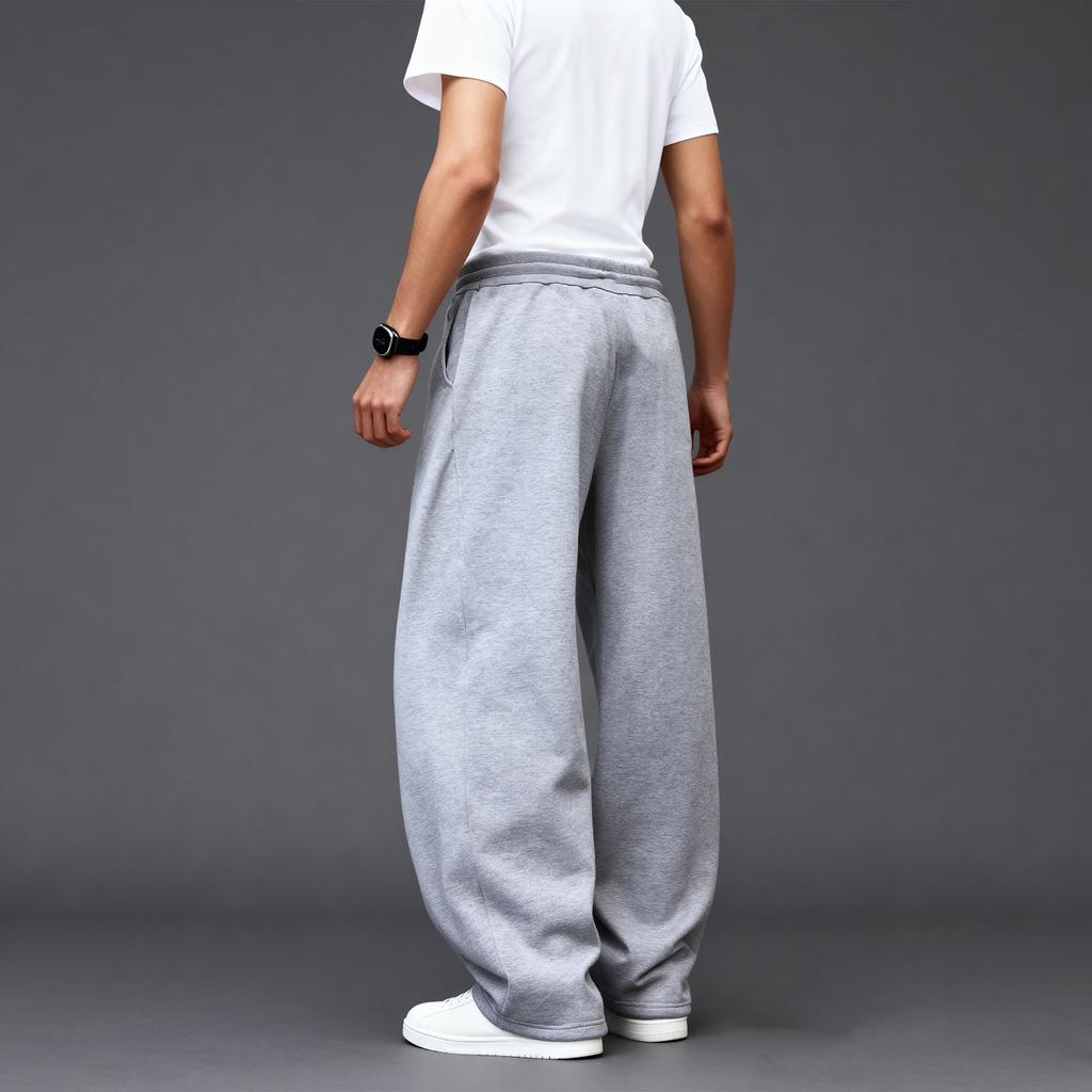 Мужские свободные повседневные спортивные штаны с эластичной талией и кулиской