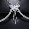Stonefans Butterfly Bra Bracket Neck Chain Body Jewelry Bikini Accessories Sexy Zircon Tassel Chest Chain Harness For Women Gift