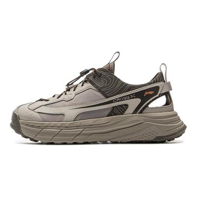 Li Ning Star Path Мягкие Удобные Универсальные Нескользящие Износостойкие Криксы Унисекс Обувь Серо-Коричневый AGUV017-2