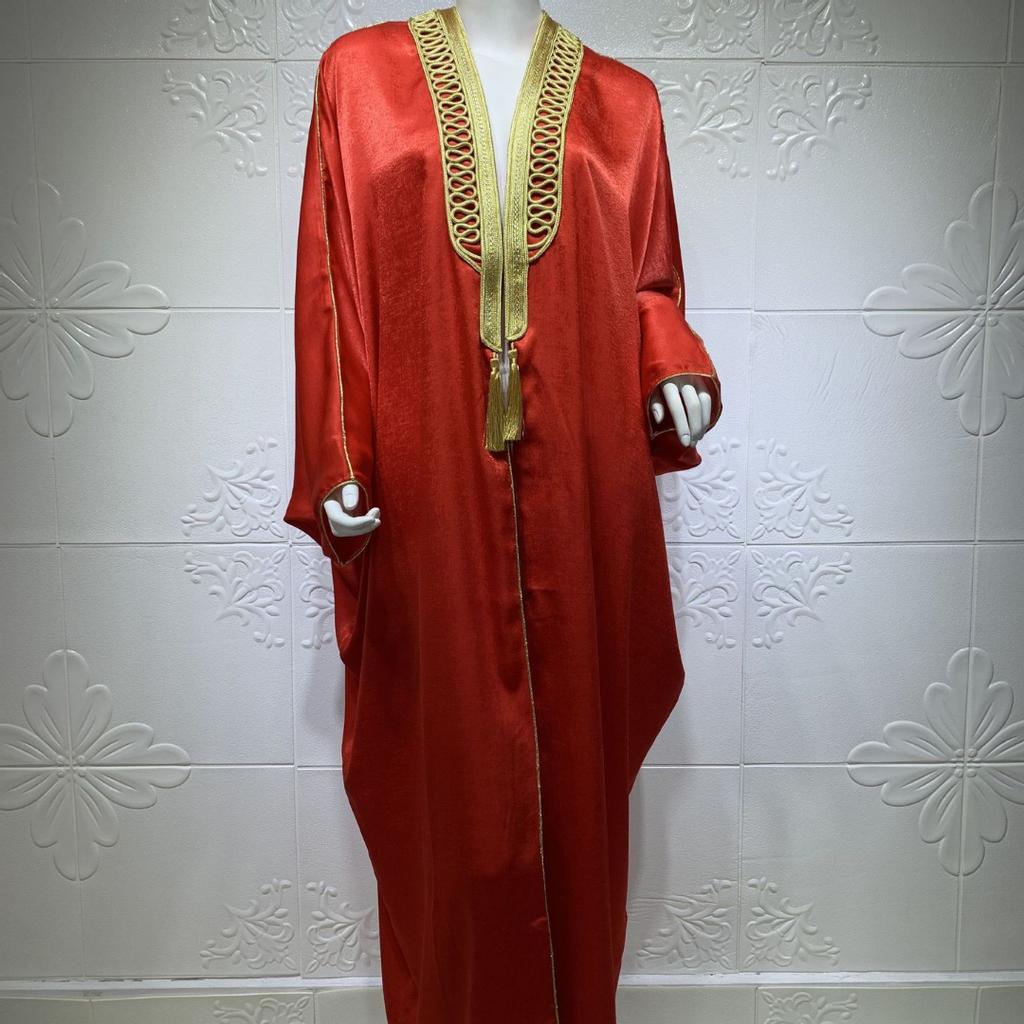 Muslim Clothing Arab Dubai Turkey Bat Sleeve Robe Cardigan Abaya Long Muslim Women'S Clothing