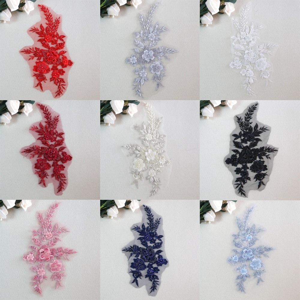 Sequin Embroidery Embroidered Floral Patches DIY Sequins Patches Stage Costumes