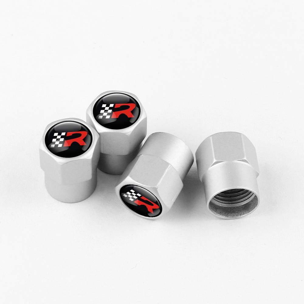ydsh2 New 4Pcs Car Wheel Tire Valve Caps Air Stem Covers Accessories For Seat Leon FR Cupra Ibiza Altea Exeo Formula Racing Alhambra