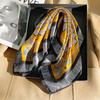 New Plain Crepe Satin Plaid Silk Plaid Small Square Scarf Femininity Versatile Mulberry Silk Scarf High-end Silk Scarf Gift