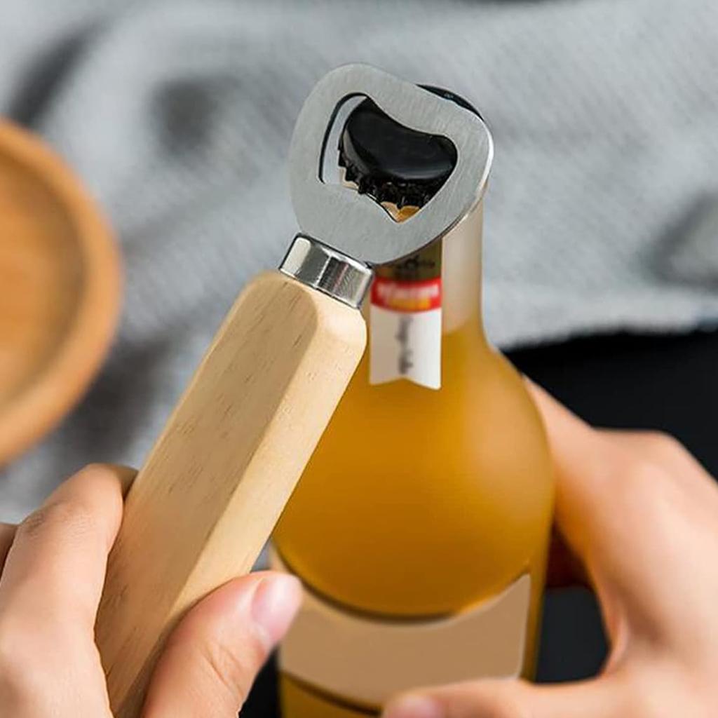 Wood Handle Bottle Opener Beer Bottle Openers Bartender Bottle Openers Soft Drinks Bottle Opener for Home Bar Restaurant