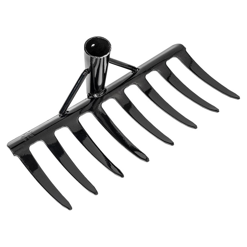 Heavy Duty Steel Garden Rake With 6/8 Sharpness Tines Suitable For Efficient Lawn Care And Soil Aeration In Small Garden