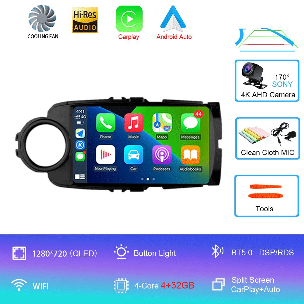 Car Radio Android 14 Carplay For Toyota Yaris 2012 2013 2014 2015 2016 2017 Navigation GPS Multimedia Player stereo wifi BT Auto