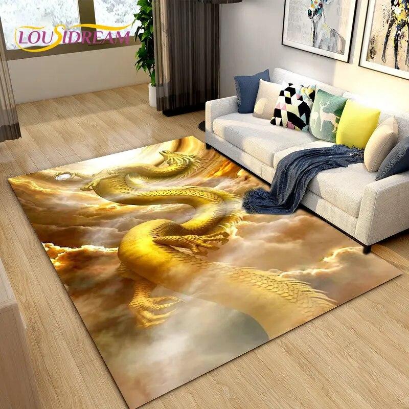 3D коврик с загадочным драконом, ковер для гостиной, спальни, дивана, коврик для украшения, детская игра, нескользящий напольный коврик