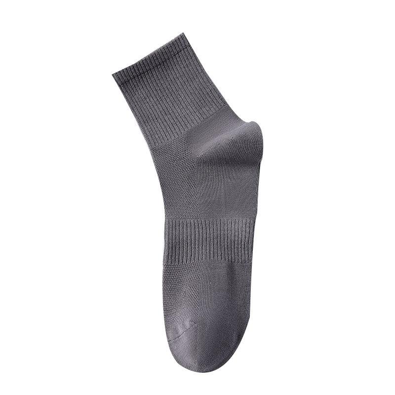 Men's Spring and Summer Thin Business All-season Mid-top Mesh Cotton Socks, Pure Cotton Breathable Men's Business Solid Color Spring and Autumn Style