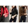 Genuine Leather Jacket Women's Short Spring and Autumn New Style Sheepskin Motorcycle Suit Collar Jacket Slim Slimming Women's Clothing