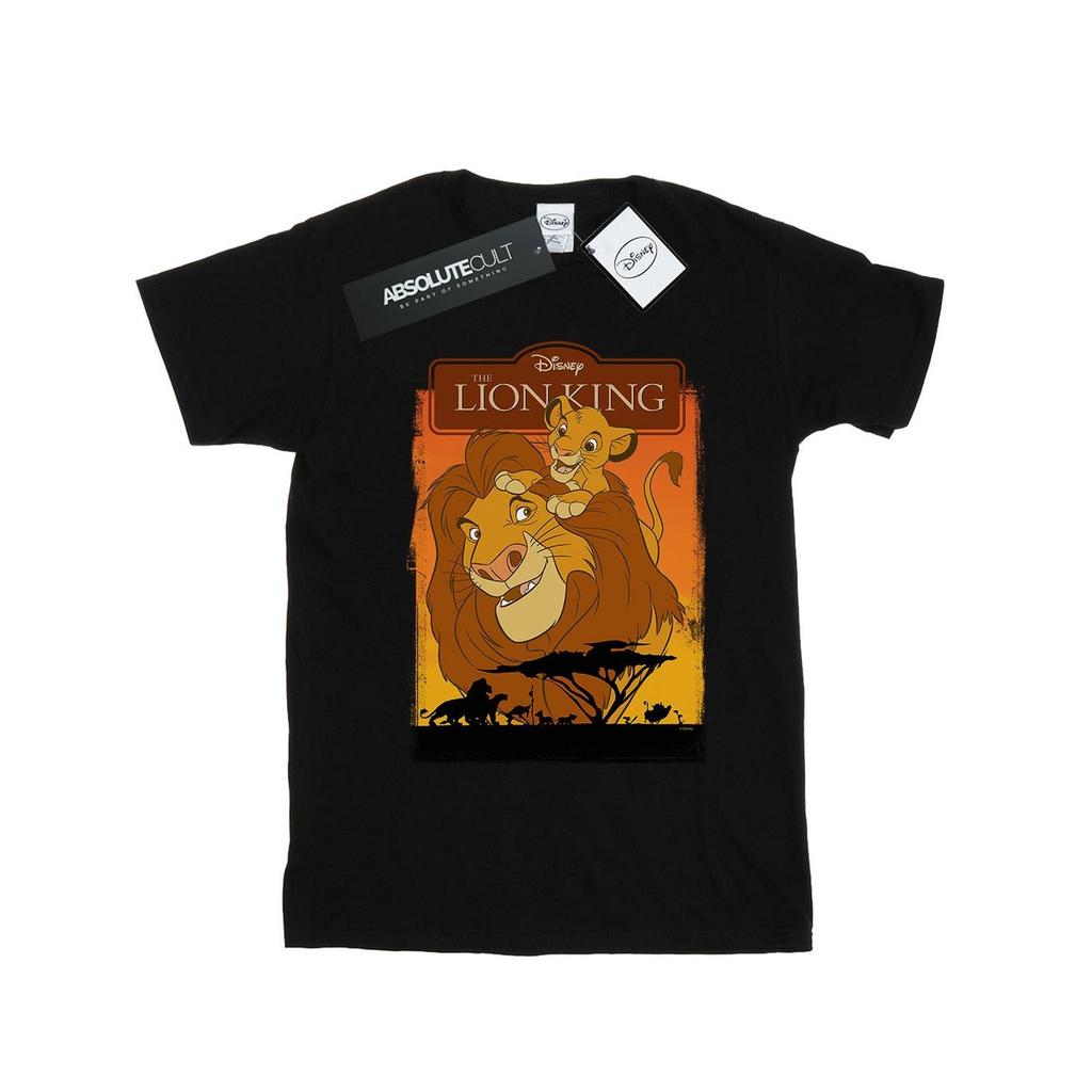 Disney Womens/Ladies The Lion King Simba And Mufasa Cotton Boyfriend T-Shirt