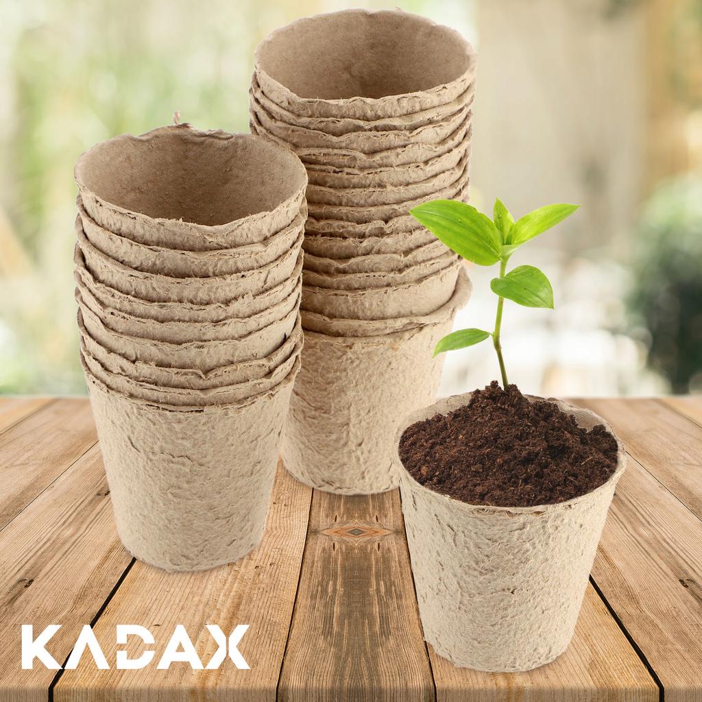 KADAX 24x Doniczki Torfowe Rozsadowe 8cm Biodegradowalne Rozsady Sadzonki