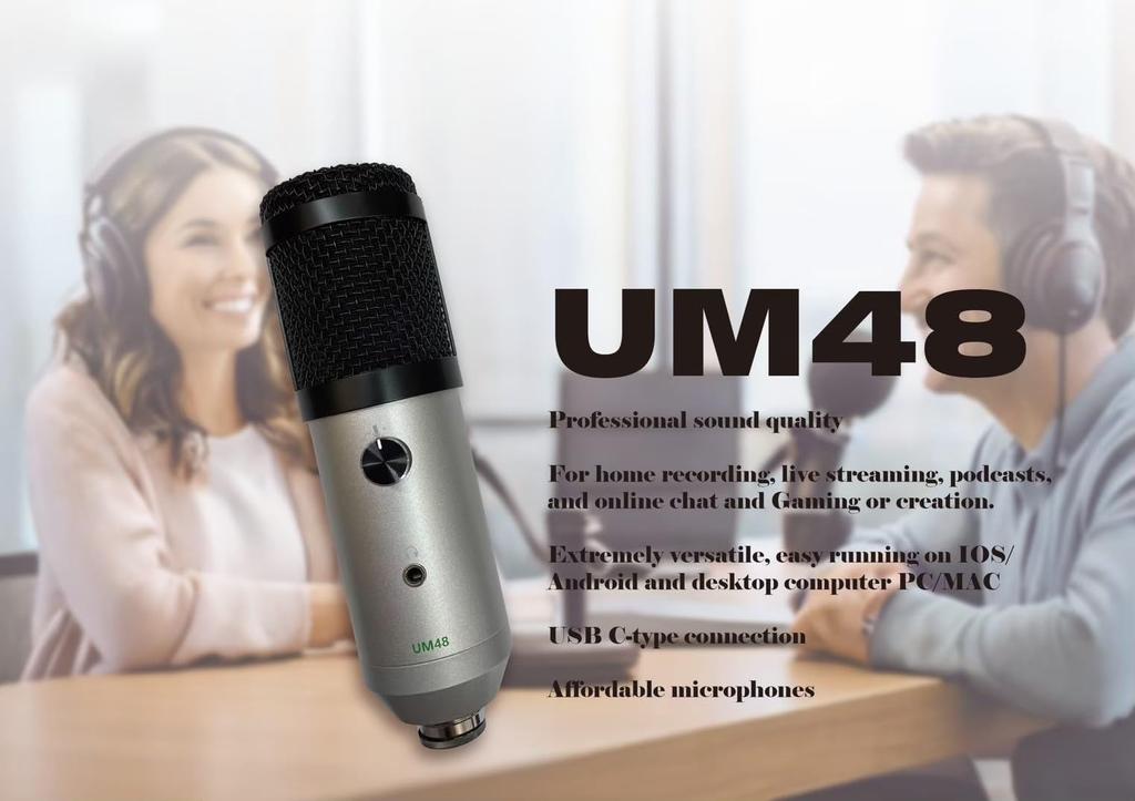 USB-конденсаторный микрофон ToneWeal UM48, Серый
