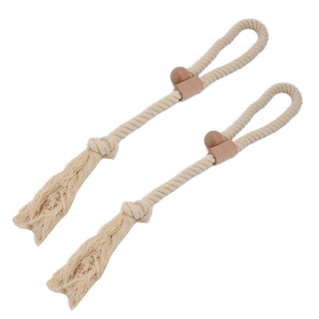2PCS Curtain Tieback Cotton Curtain Holdback Rope Curtain Magnetic Cord for Household