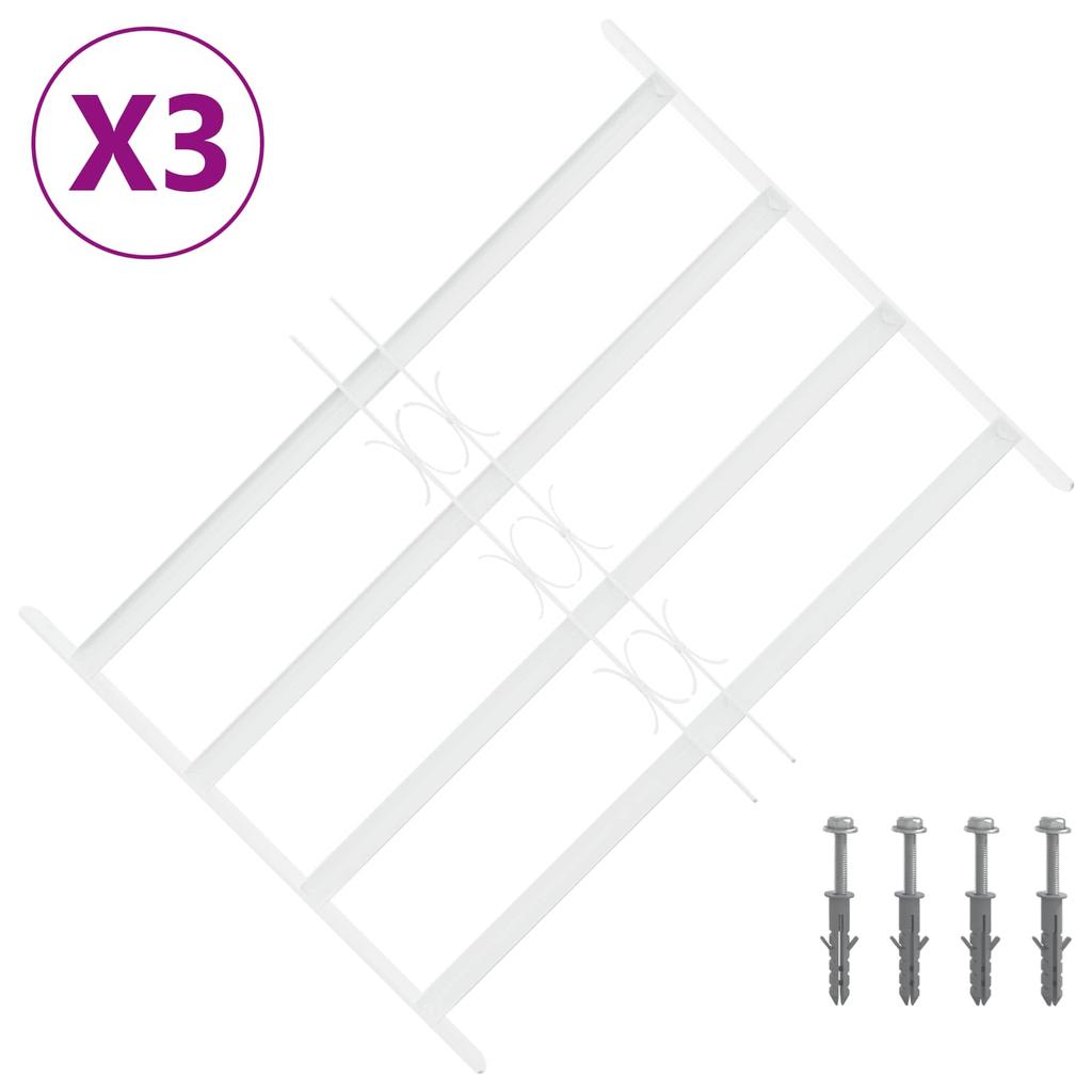 Window Security Grille with 4 Crossbars 3 pcs 43 74 cm