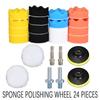 Полировальная губка для полировки 80 мм 24 шт. Полировальная губка с шестигранным валом для электрической полировальной машины, ударной дрели, полировальный шуруповерт P