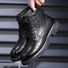 Men's Retro High-Top Martin Winter Boots - Thick Sole, Plus Velvet, Leather, Trendy & Warm for Outdoors