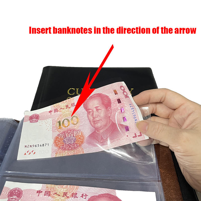 Альбом для коллекционирования банкнот с 30 отделениями, переплет, портативный, 10 внутренних страниц, альбом для хранения бумажных денег и валюты