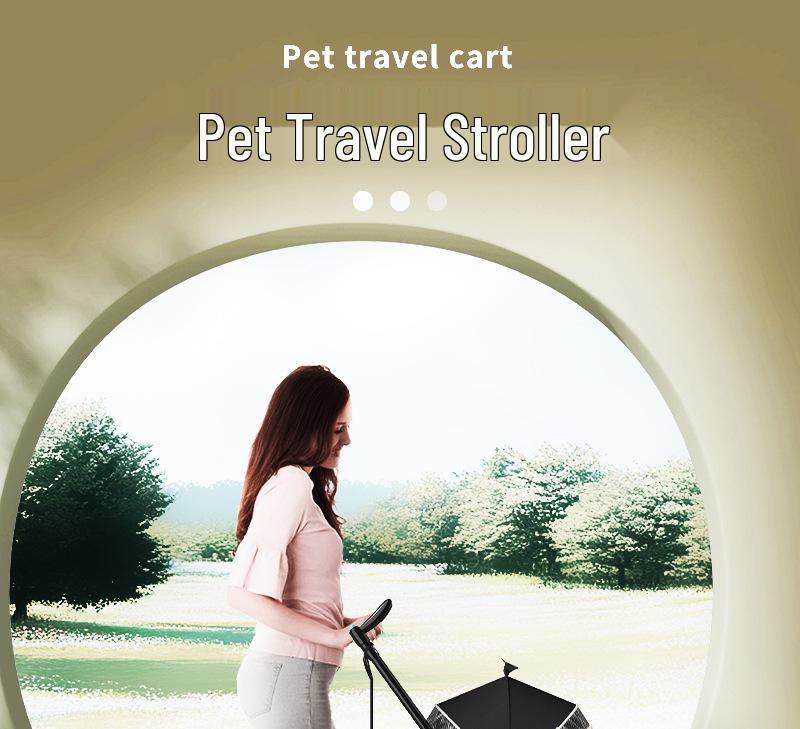 GVBB Compact Foldable Pet Stroller for Cats and Dogs - Lightweight, Detachable Design for Easy Travel.