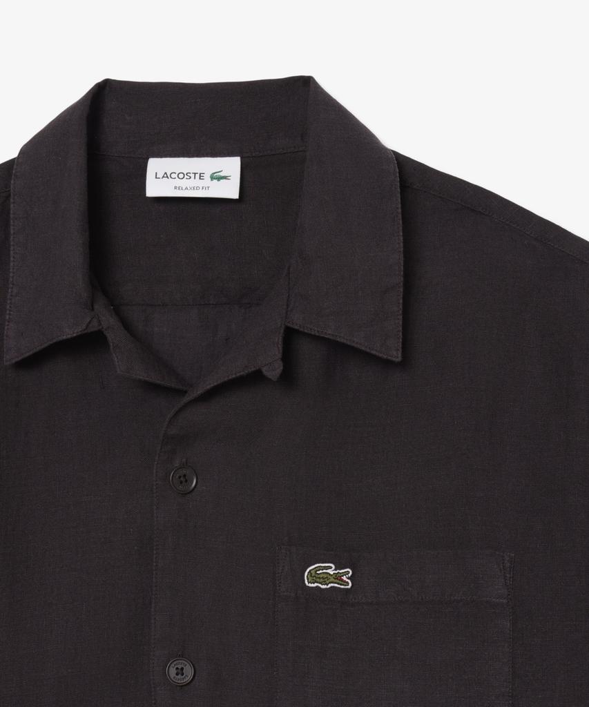 LACOSTE Мужская гавайская рубашка с коротким рукавом из льна Ch2339-56G 3La