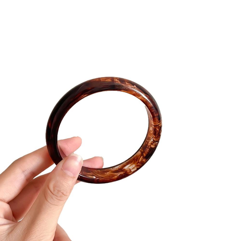 Minimalist Resin Bangles Geometric Retro Hand Ring Unique Chunky Bracelets Girls Gift