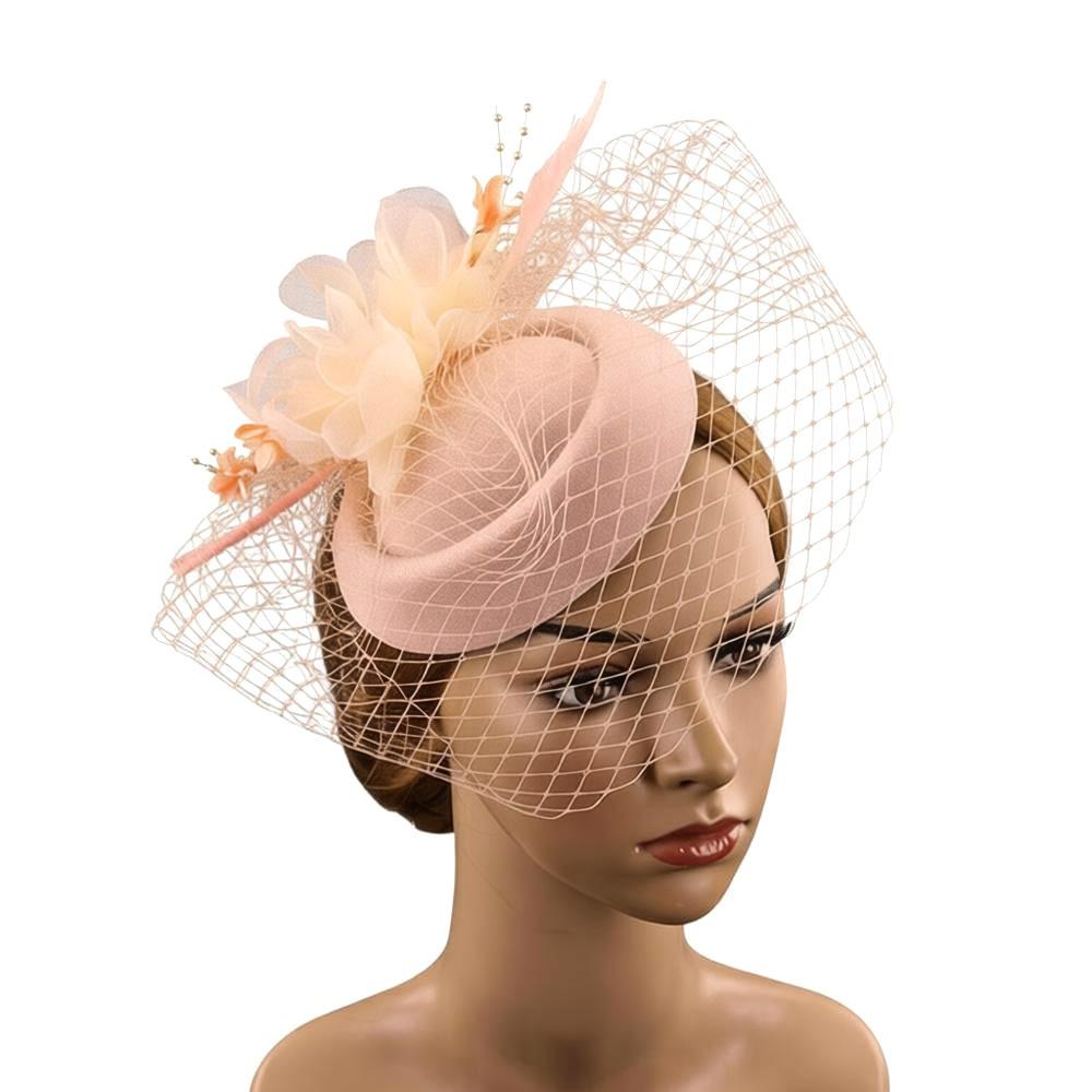 Veil Vintage Hat Headband Flower Fascinator New Fascinator Caps  1950s