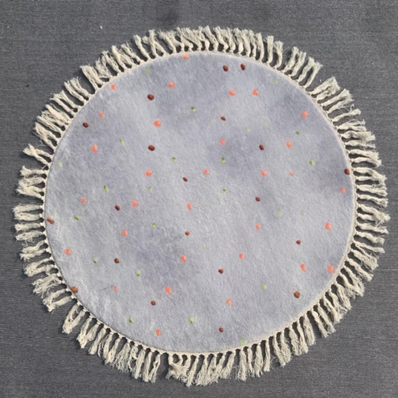 Круглый ковер с кисточками Винтажный ковер для детской комнаты Детская комната Гардеробная ковер у кровати