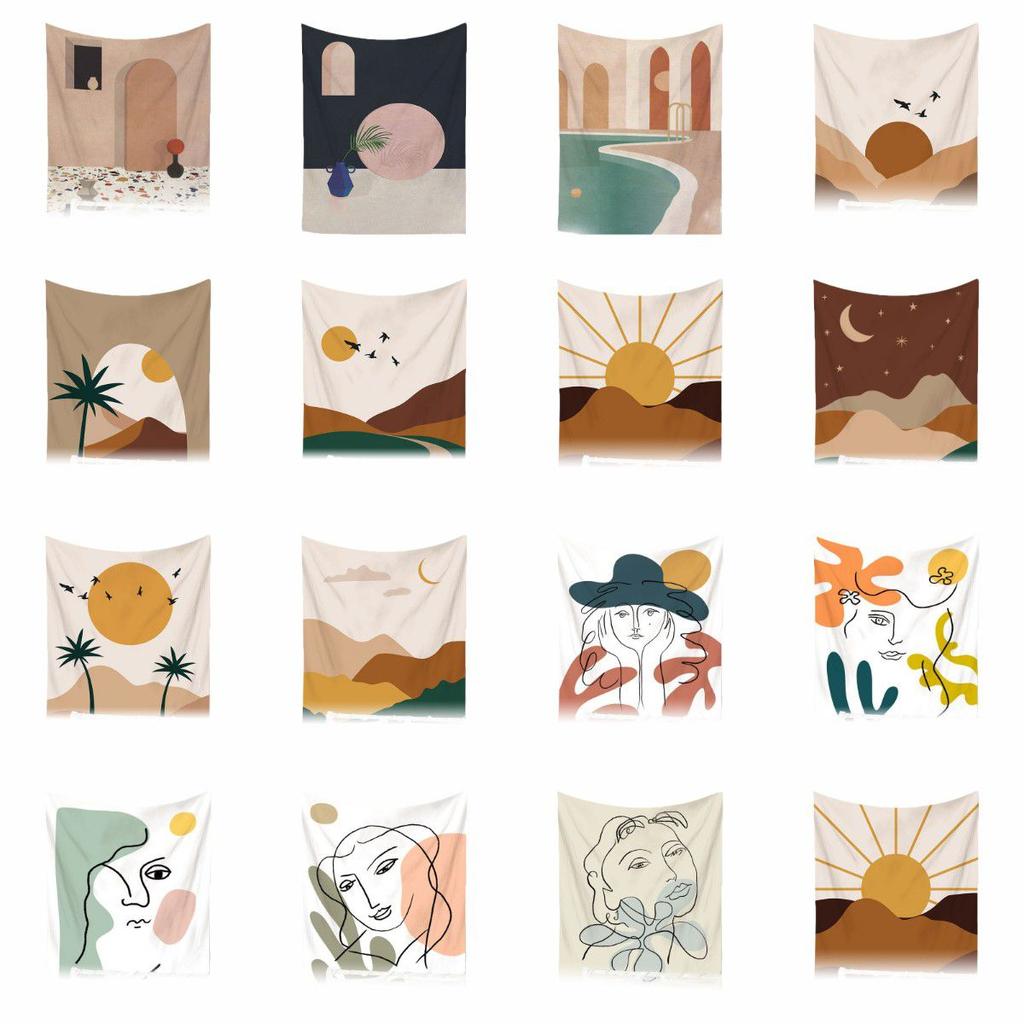 Wall Tapestry Hanging Bedroom Aesthetic Sun Moon Art Decor Background Prop Photo