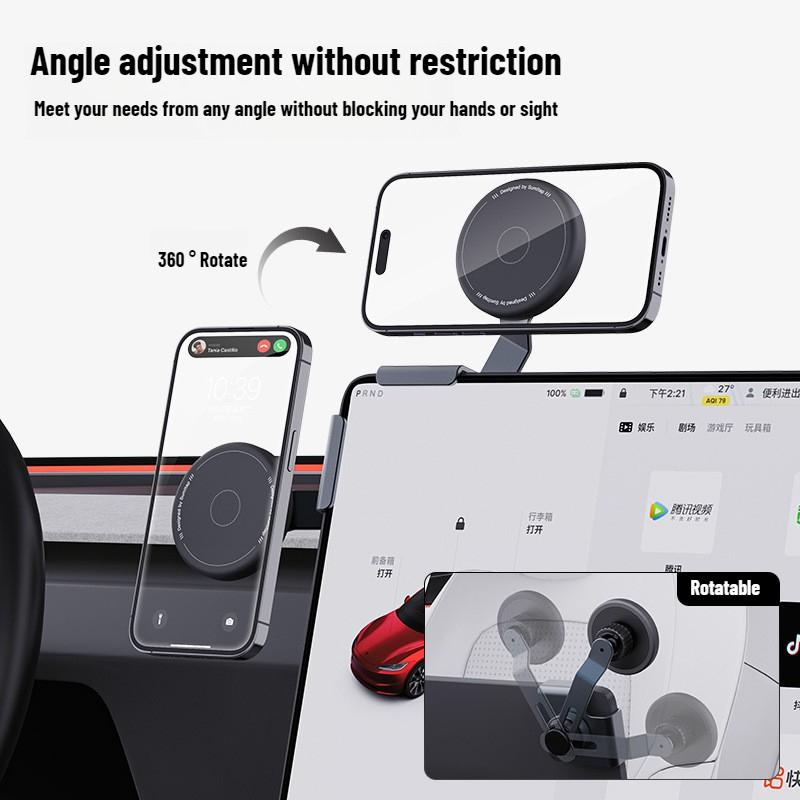 Aluminum Alloy Car Phone Holder Bracket Adjustable Multi-Angle Clasp Style Accessory for Arc Screen Mobile Phone Universal Mount