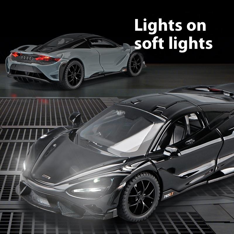 1/32 Mclaren 765LT Серия Суперкаров Металлический Литой Модель Автомобиля Книжный Шкаф Библиотеки Декорации Подарки для Друга Коллекция Хобби