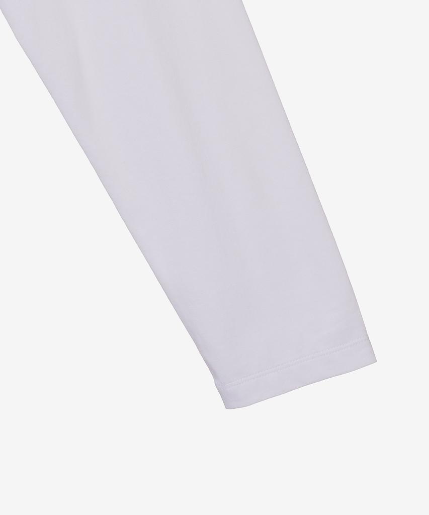 BASIC HOUSE Women'S Flowy Spandex U-Neck Oversized Long Sleeve T-Shirt White