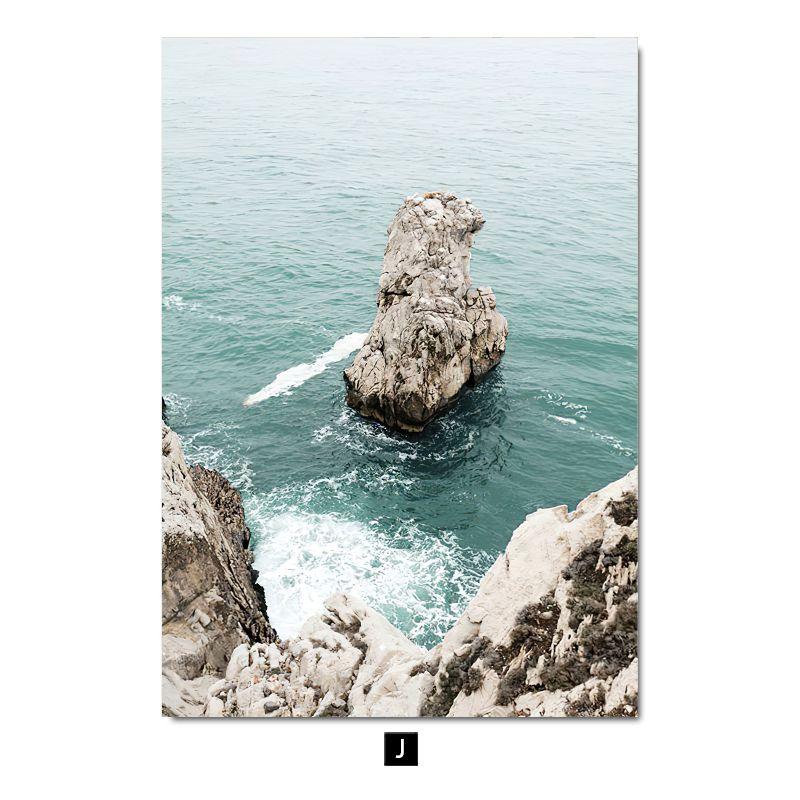 Современный небольшой свежий пейзажный постер, украшение, картина, чайка, кокосовая пальма, морская черепаха, природный пейзаж, настенная картина для гостиной