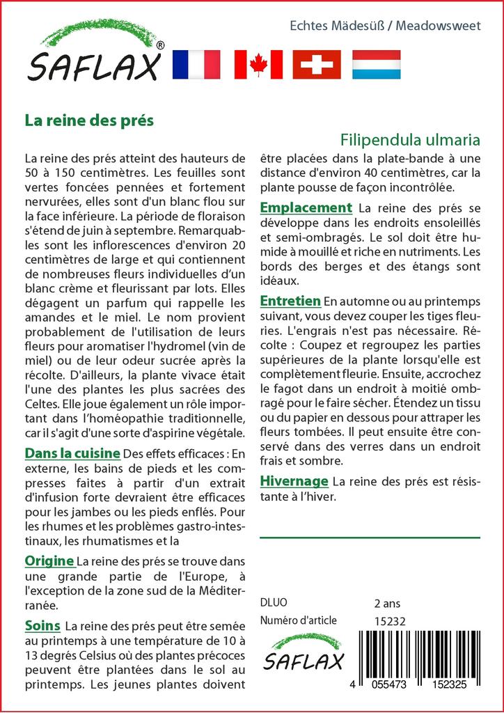 SAFLAX Garden in the Bag - Таволга - 500 семян - С субстратом в подходящем пакете-стойке - Filipendula ulmaria