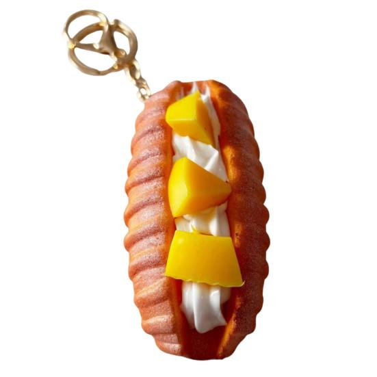 Simulated Food Squeeze Toy Keychain Stress Relief Bread Dessert Key Ring