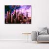 Canvas print, Geometric city - purple