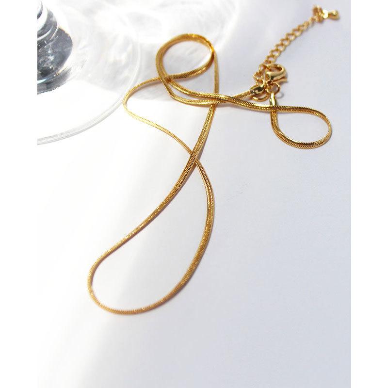 Vacuum Electroplating Cold Wind Fashionable Simple Stacking 2021 New Flat Narrow Snake Bone Chain Necklace 293