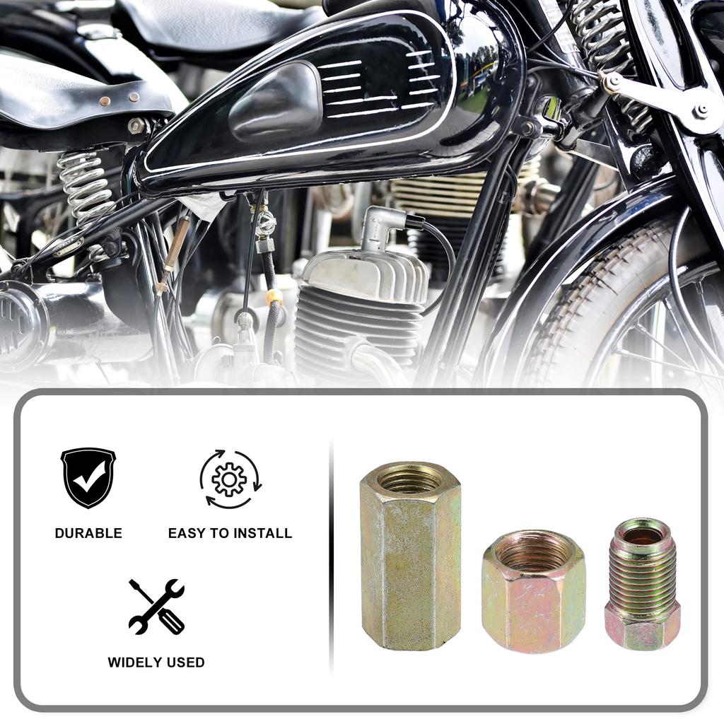 uxcell Motorcycle Brake Line Tube Fittings Brake Line Union Durable Brake Pipe Connector 4.8mm Hydraulic 35pcs