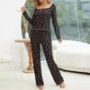 Women's Home Pajamas Autumn and Winter Love Print Long-sleeved Trousers Spring Homewear Sleeping Suits