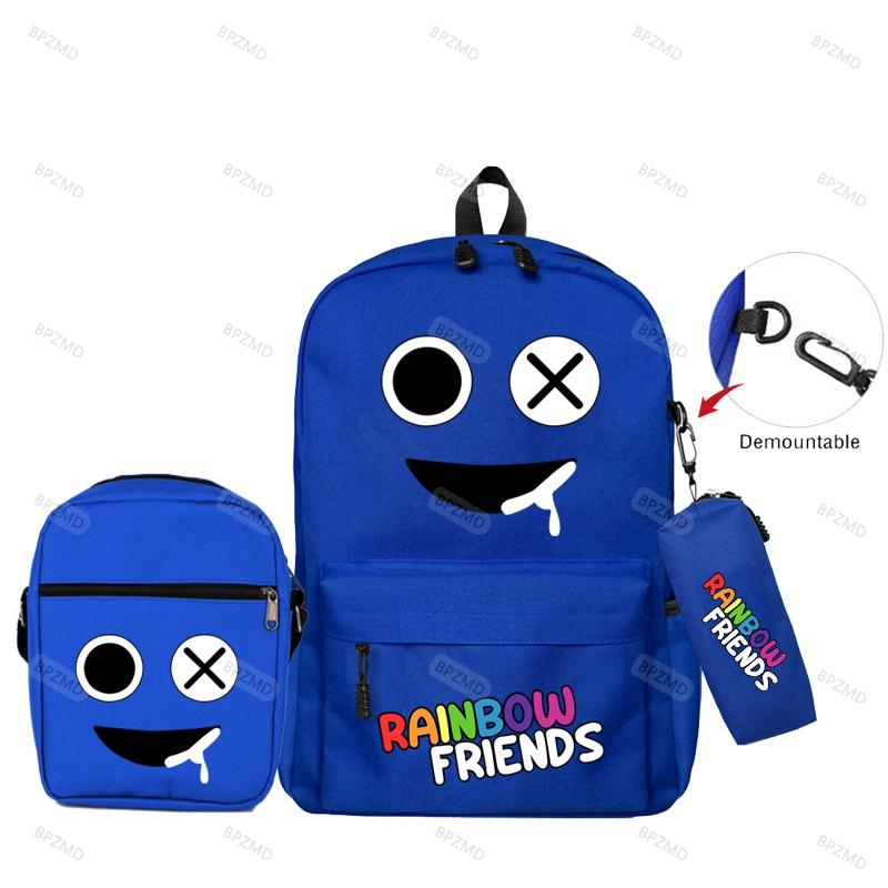 3 шт./компл., оригинальные рюкзаки с радужными друзьями для мальчиков и девочек, школьный рюкзак большой емкости, игровой рюкзак, сумка-пенал