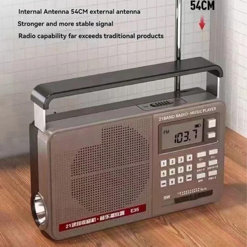 FM/AM/SW полнодиапазонное радио Bluetooth цифровое ретро радио Hi-Fi портативный U-диск USB/TF/Mp3 музыкальный плеер динамик бас светодиодный фонарик