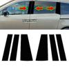 6pcs Glossy Black Car Pillar Posts Stickers Fit For Honda Odyssey 2011 2012 2013 2014 2015 2016 2017
