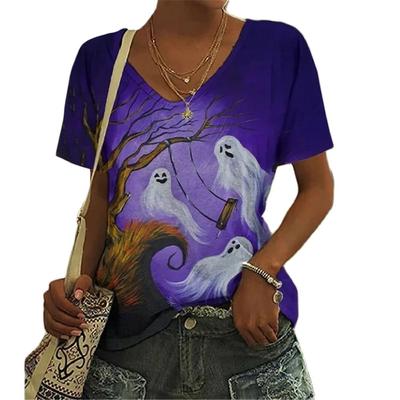 Универсальная забавная цифровая 3D-печать женская футболка с коротким рукавом летняя повседневная сексуальная с V-образным вырезом персонализированные женские топы одежда