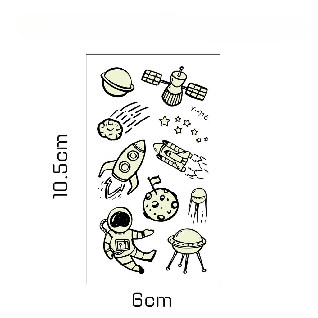 Детская мультяшная светящаяся в темноте татуировка с флуоресцентной зеленой водонепроницаемой бонусной наклейкой