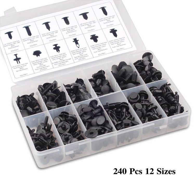 240PCS Snap Fasteners for Ford, Toyota, Honda Bumper & Fender Clips