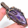 Sage Amethyst Handmade Copper Wire Wrap Jewelry Pendant 2.84" Y2B53