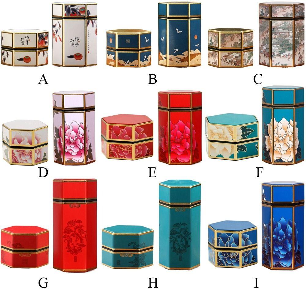 Container Tea Set Accessories Hexagonal Empty Tea Organizer Tea Pot Tea Storage Tank Tea Box